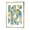 Designart - geometric Green Triangle I - Modern & Transitional Canvas in Gold Frame